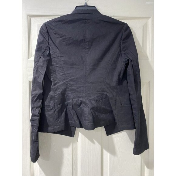 Theory Womens Unlined Open Front Linen Blazer Jacket Black Linen Size 0 - Picture 6 of 8